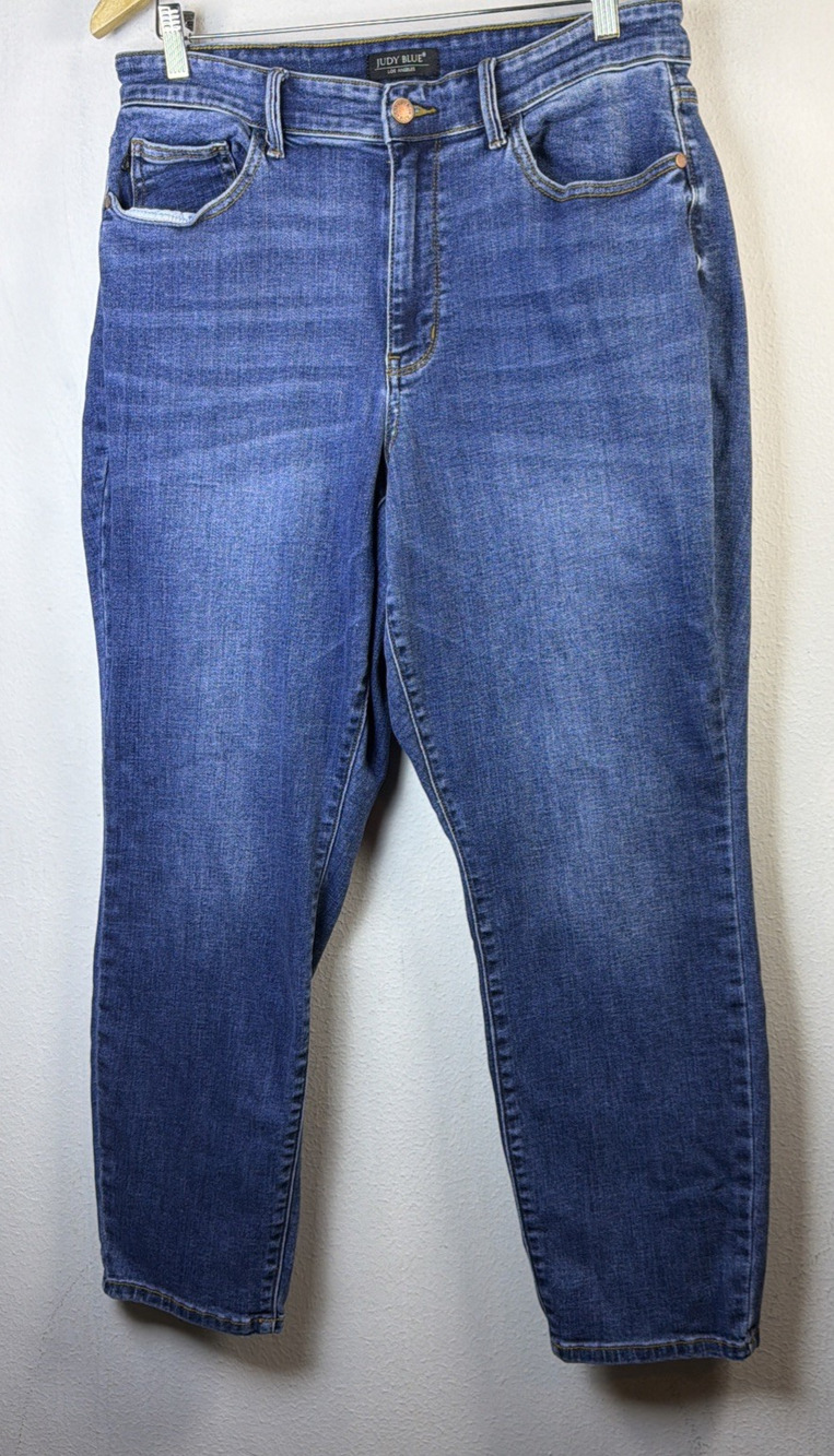 Judy Blue Jeans Women 14w Blue Wash High Rise slim Fit western boho slimming